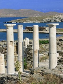 Archeologické naleziště Delos u ostrova Mykonos