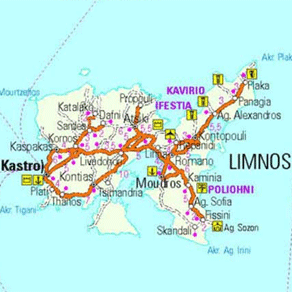 Limnos - mapa ostrova