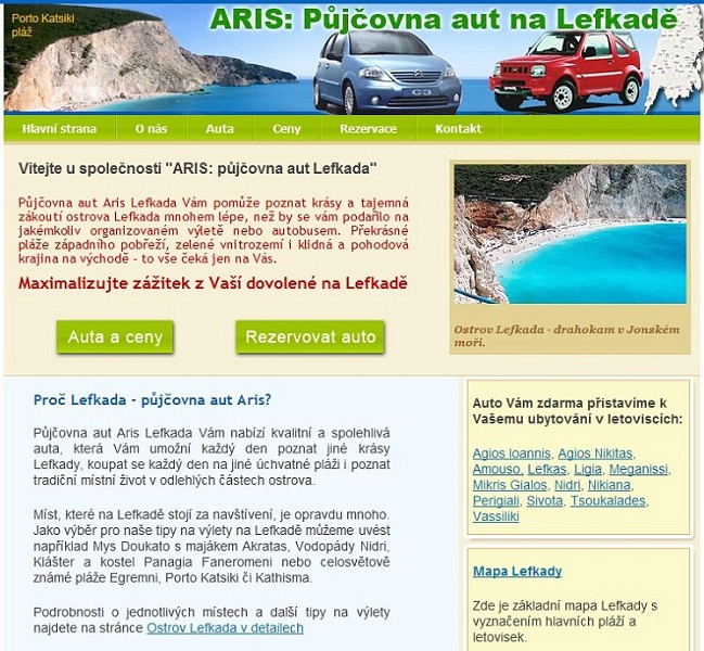 Půjčovna aut na ostrově Lefkada
