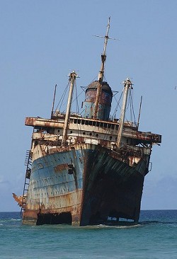 Vrak lodi American Star u pobřeží ostrova Fuerteventura