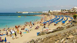 Obrázek pláže u Playa Blanca na Lanzarote