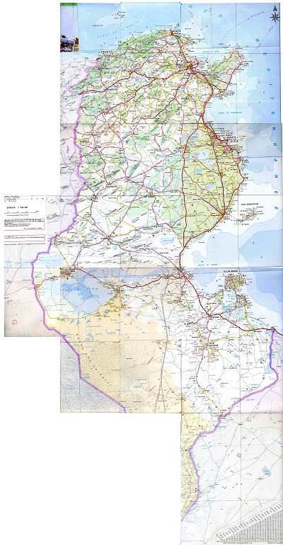 Silniční mapa Tuniska - velmi detailní