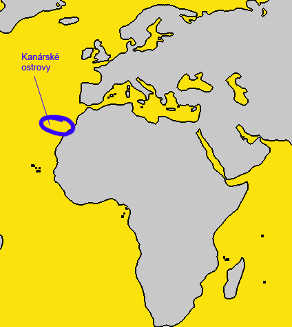 Kanárské ostrovy leží na severozápadě Afriky, asi 100 km od pobřeží