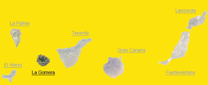 Poloha ostrova La Gomera v rámci Kanárských ostrovů.