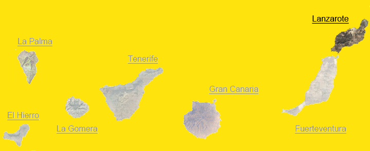 Mapa ostrova Lanzarote - Kanárské ostrovy